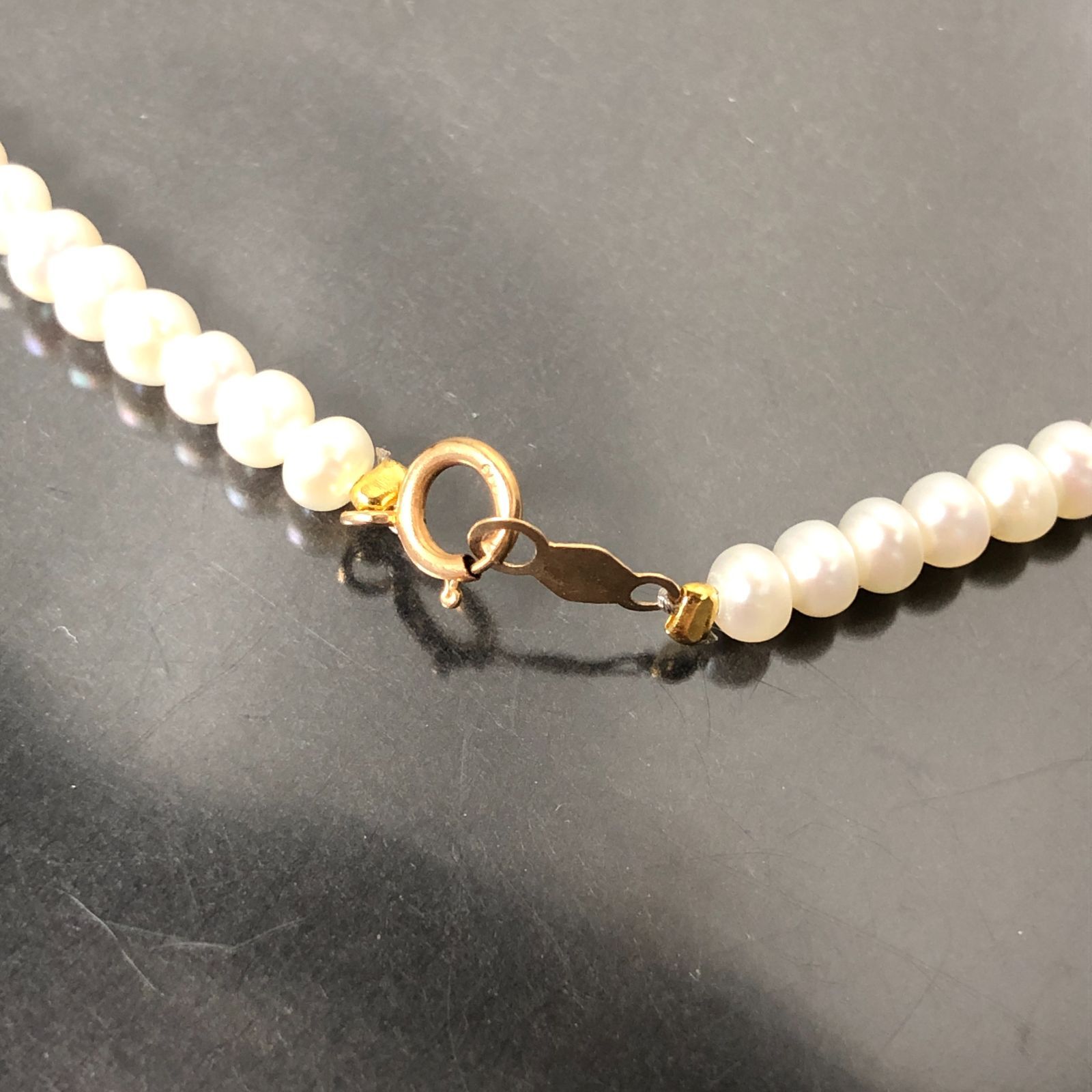 遺品整理】※価格変更 極上天然パールネックレスロングk14留め具