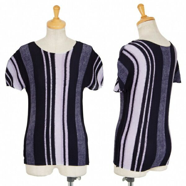 イッセイミヤケ ミーISSEY MIYAKE me ランダムストライププリント