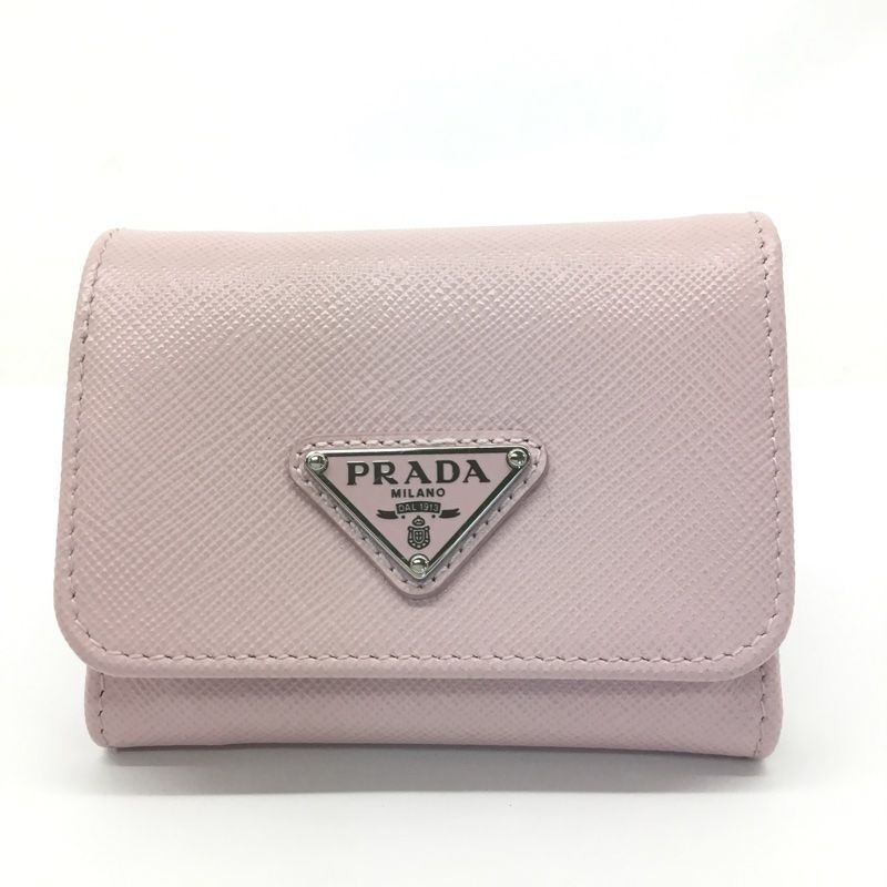 PRADA【プラダ】トライアングルロゴプレート コンパクトウォレット 三