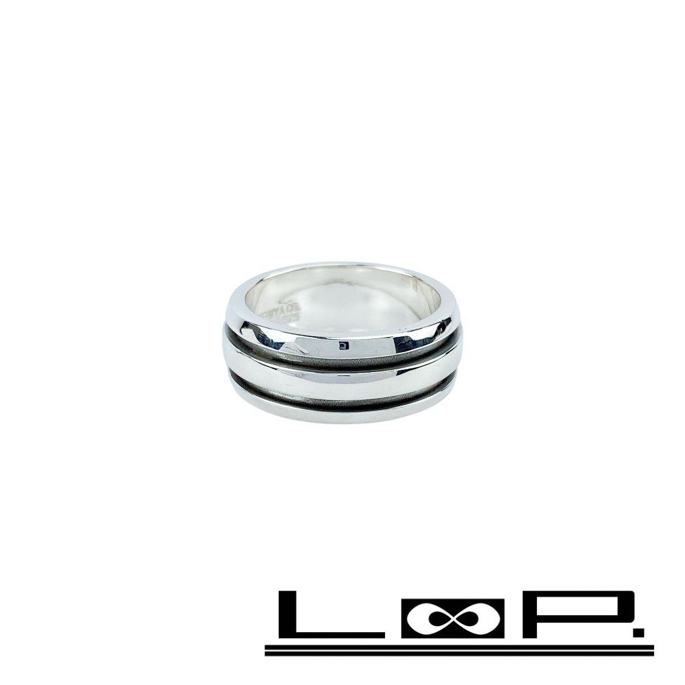 ティファニー □新同□磨き済□ グルーブドダブルラインリング