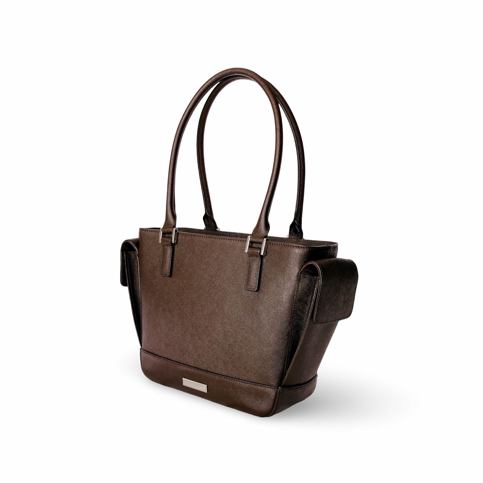 BURBERRY バーバリー ノバチェック 台形 レザー トートバッグ ブラウン