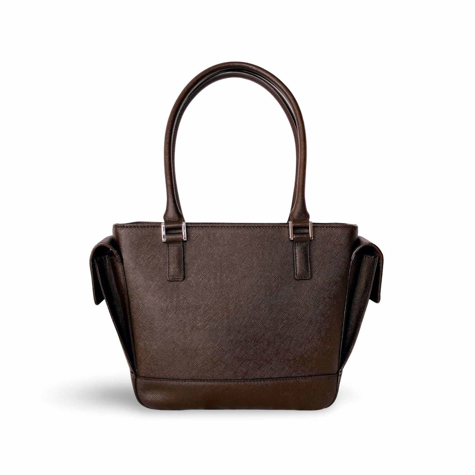 BURBERRY バーバリー ノバチェック 台形 レザー トートバッグ ブラウン