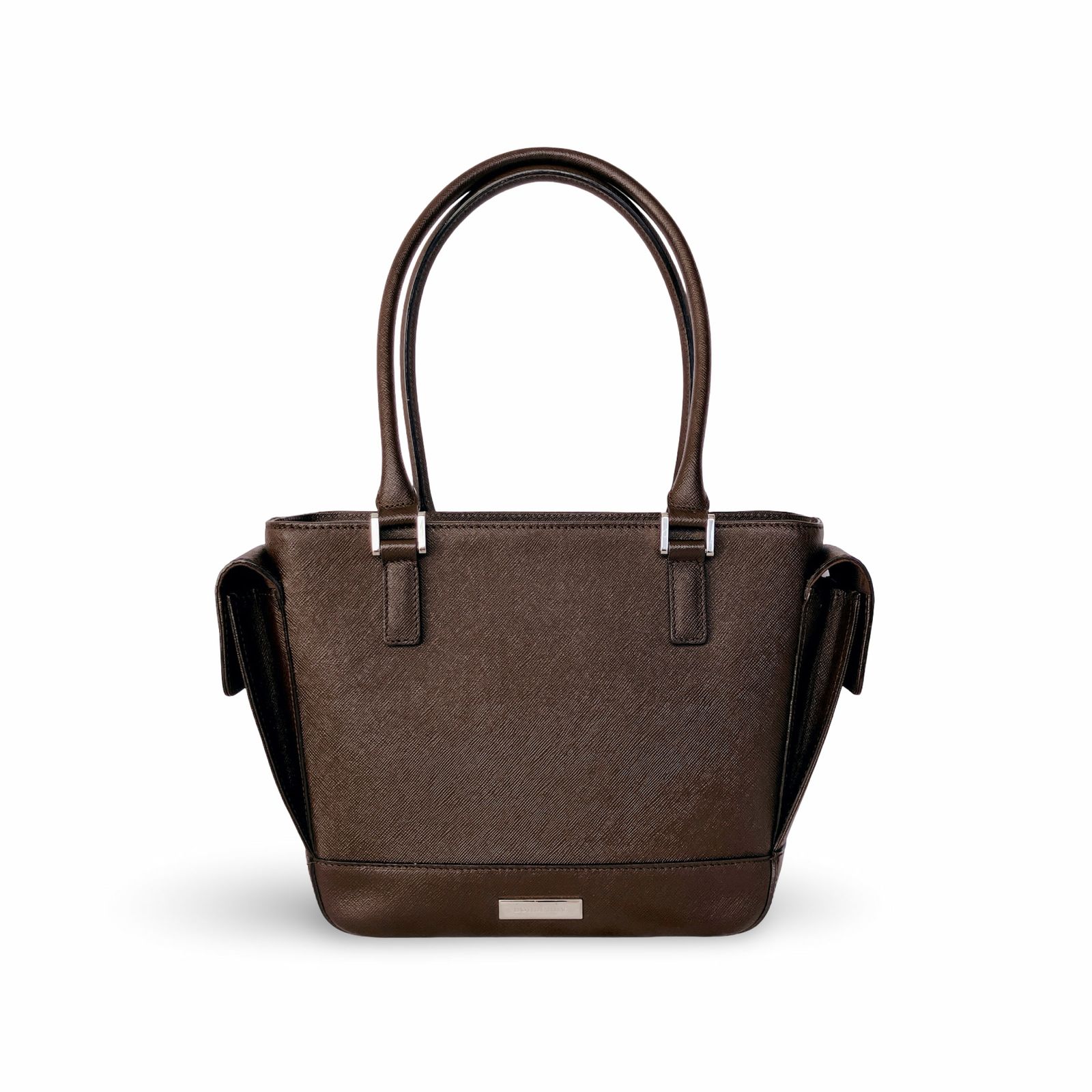 Burbuerry バーバリー ノバチェック レザー ビジネスバッグ ブラウン BURBERRY バーバリー ノバチェック 台形 レザー トートバッグ ブラウン