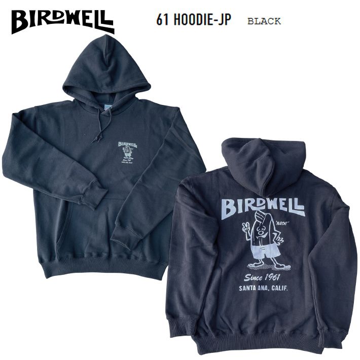 フーディ パーカー バードウェル ” 61 Hoodie -JP” -BLACK- プルオーバーフード ユニセックス ジャパンフィット 日本 モデル