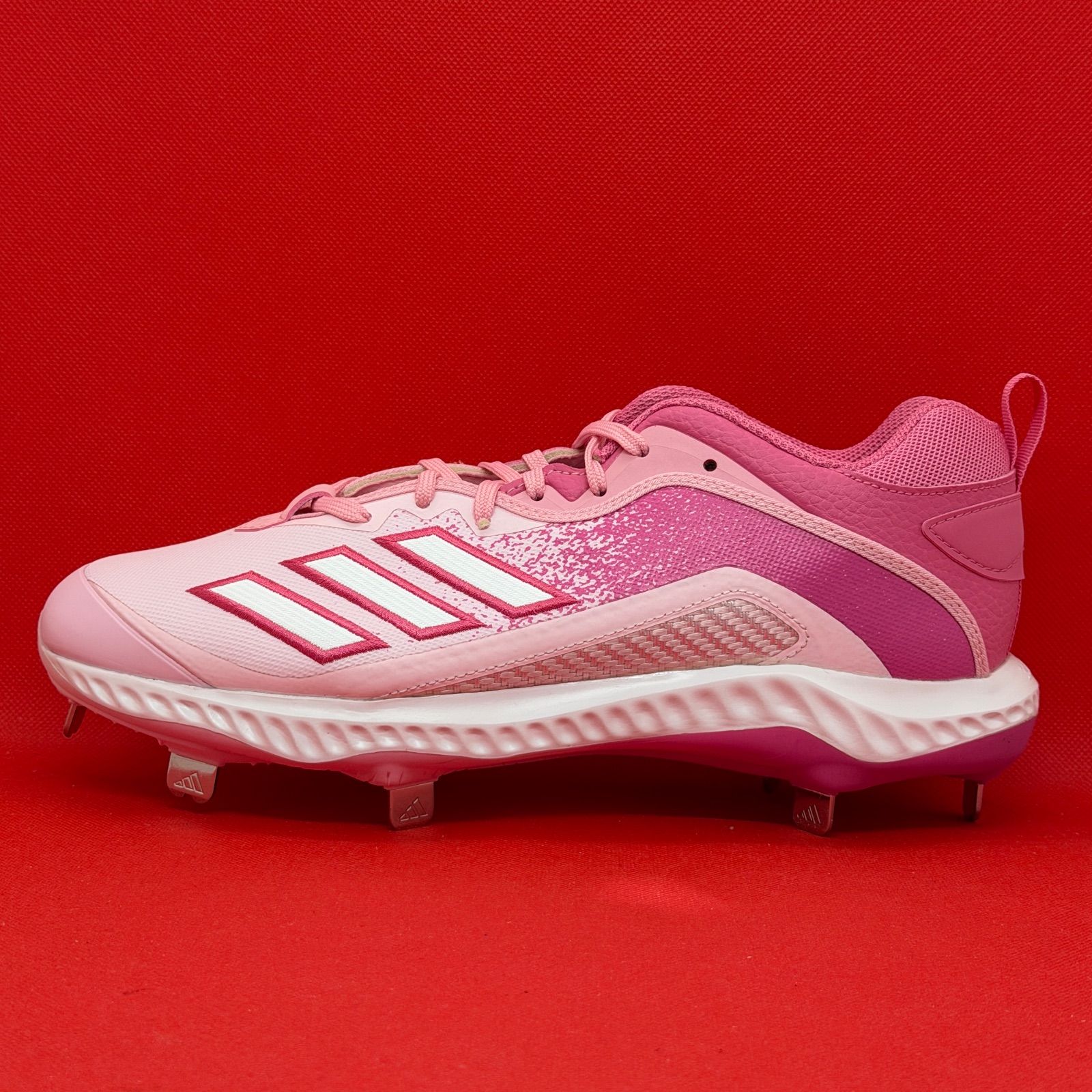 アディダス 野球スパイク 金具スパイク ピンク - メルカリ