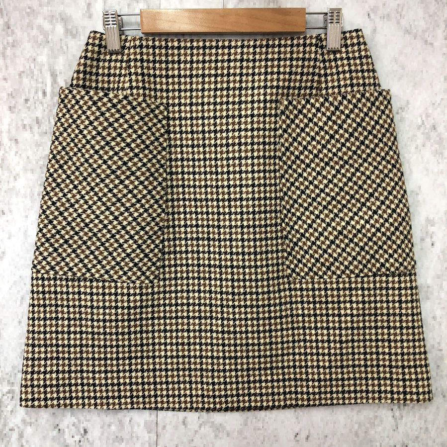 IENA イエナ 台形 チェック スカート ブラウン ホワイト ブラック 36