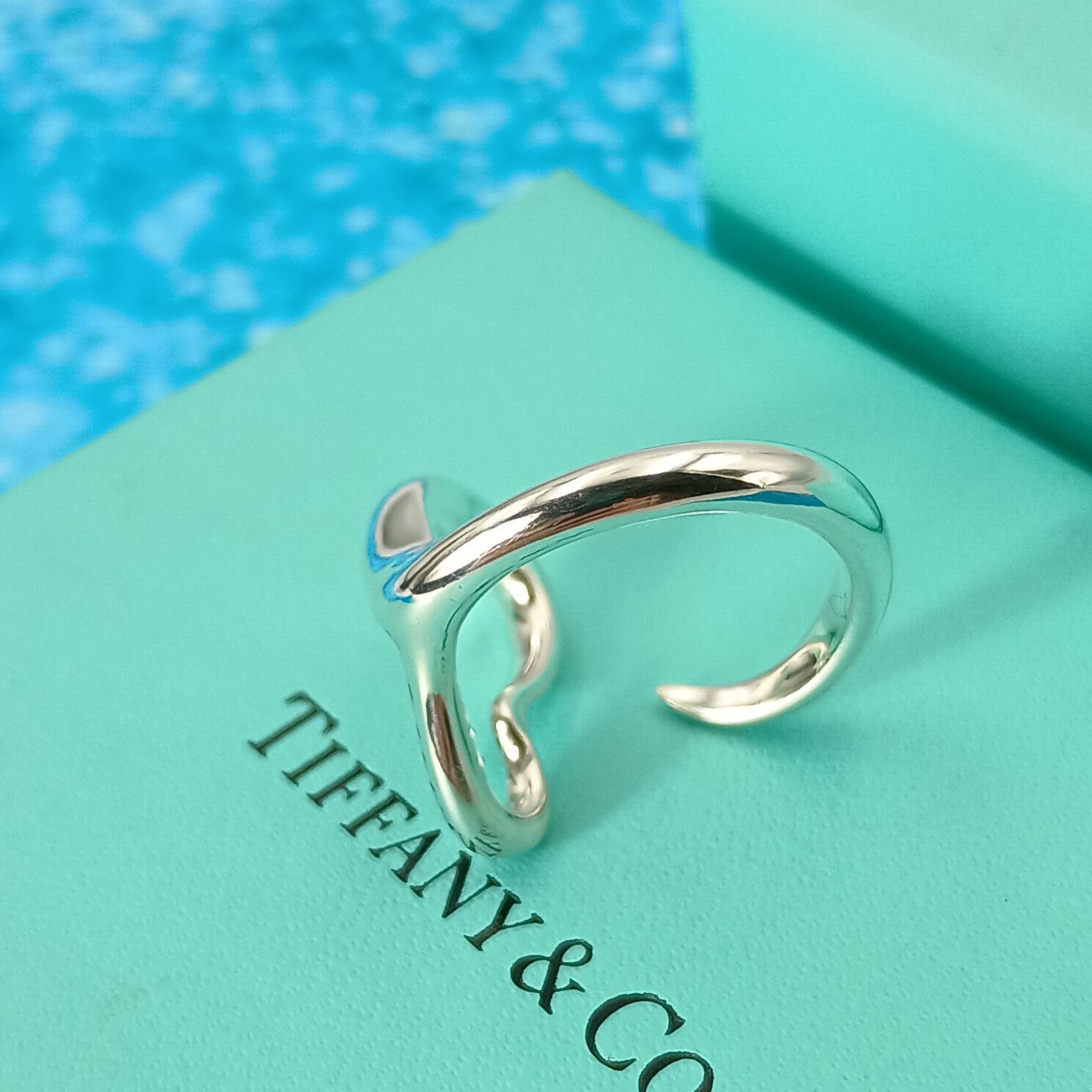 TIFFANY＆Co.★オープンハートリング★約12号 TIFFANY&Co. ティファニー 12号 オープンハート リング 指輪
