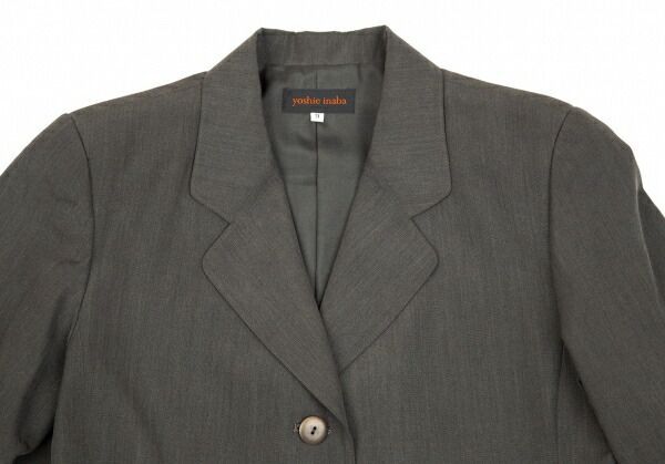 ヨシエイナバyoshie inaba シルクウール4Bジャケット グレー9 オファー