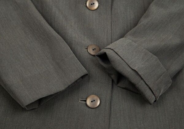 ヨシエイナバyoshie inaba シルクウール4Bジャケット グレー9 オファー