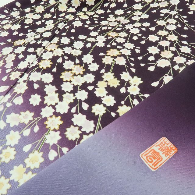 六花-RIKKA- 正絹 作家物落款 金駒刺繡 訪問着 着物 A 4161