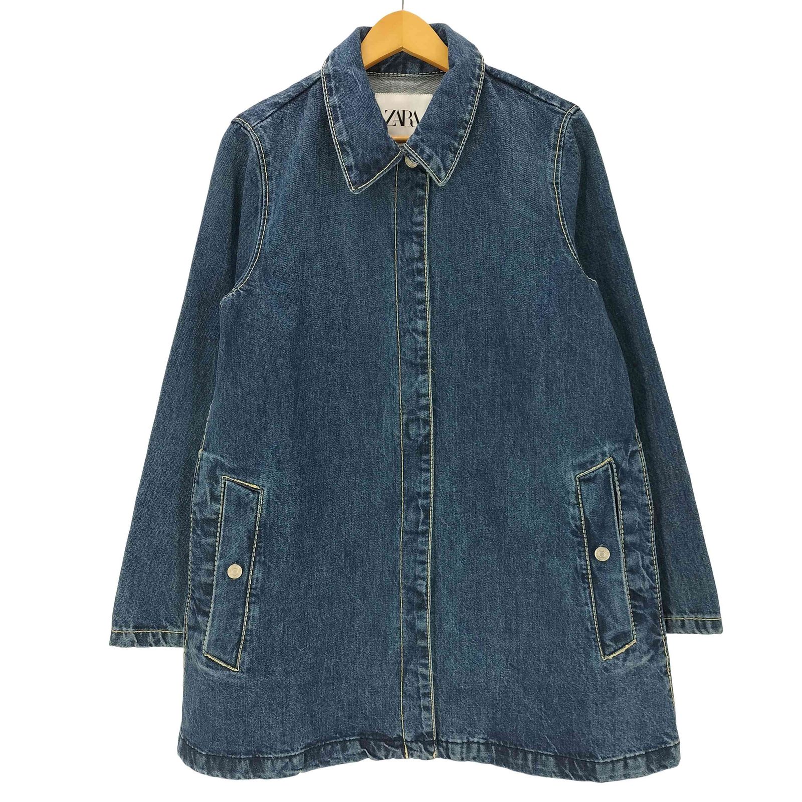 ザラ ZARA TRF デニムトレンチコート レディース import：S - メルカリ