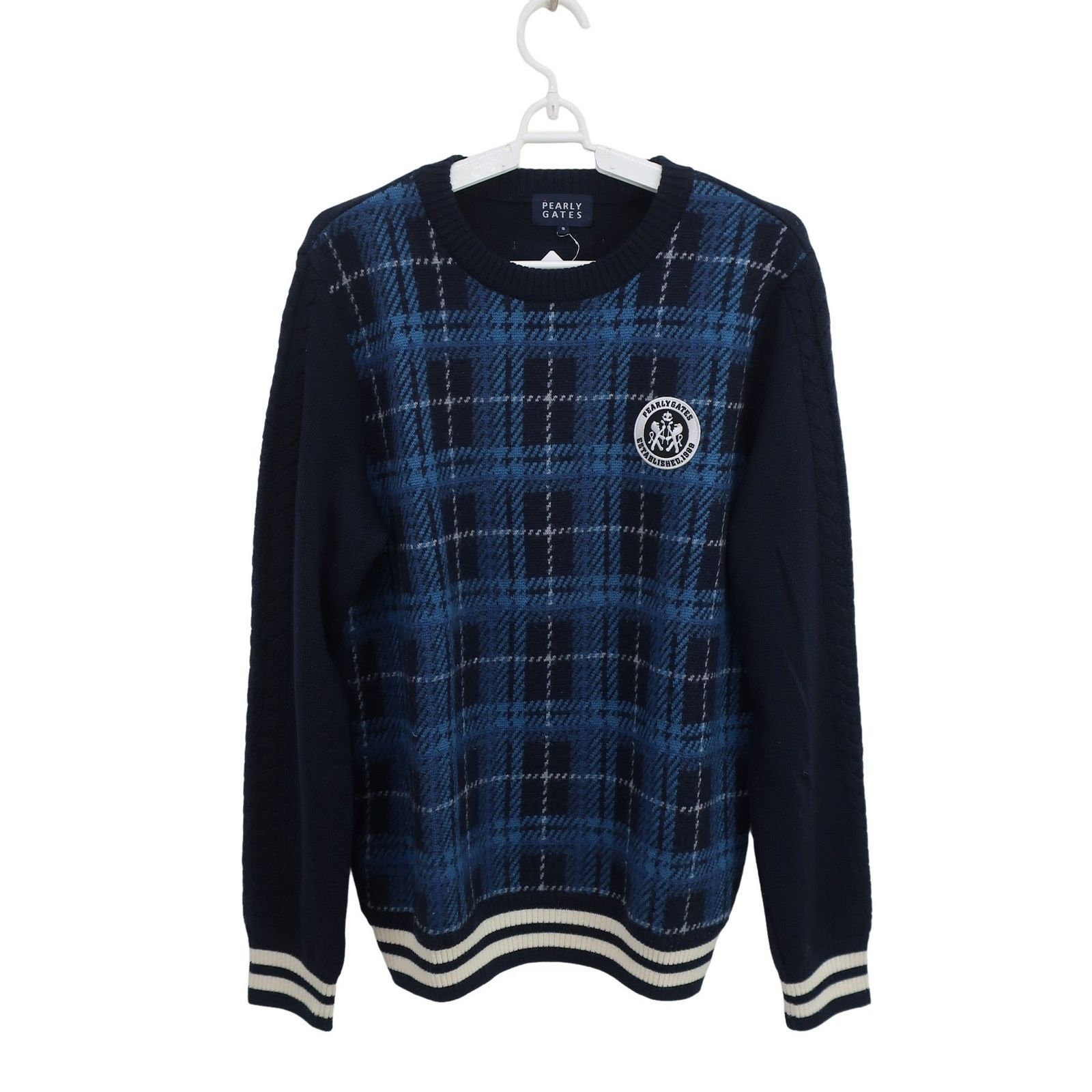 美品】PEARLY GATES(パーリーゲイツ) セーター 青黒チェック メンズ 5