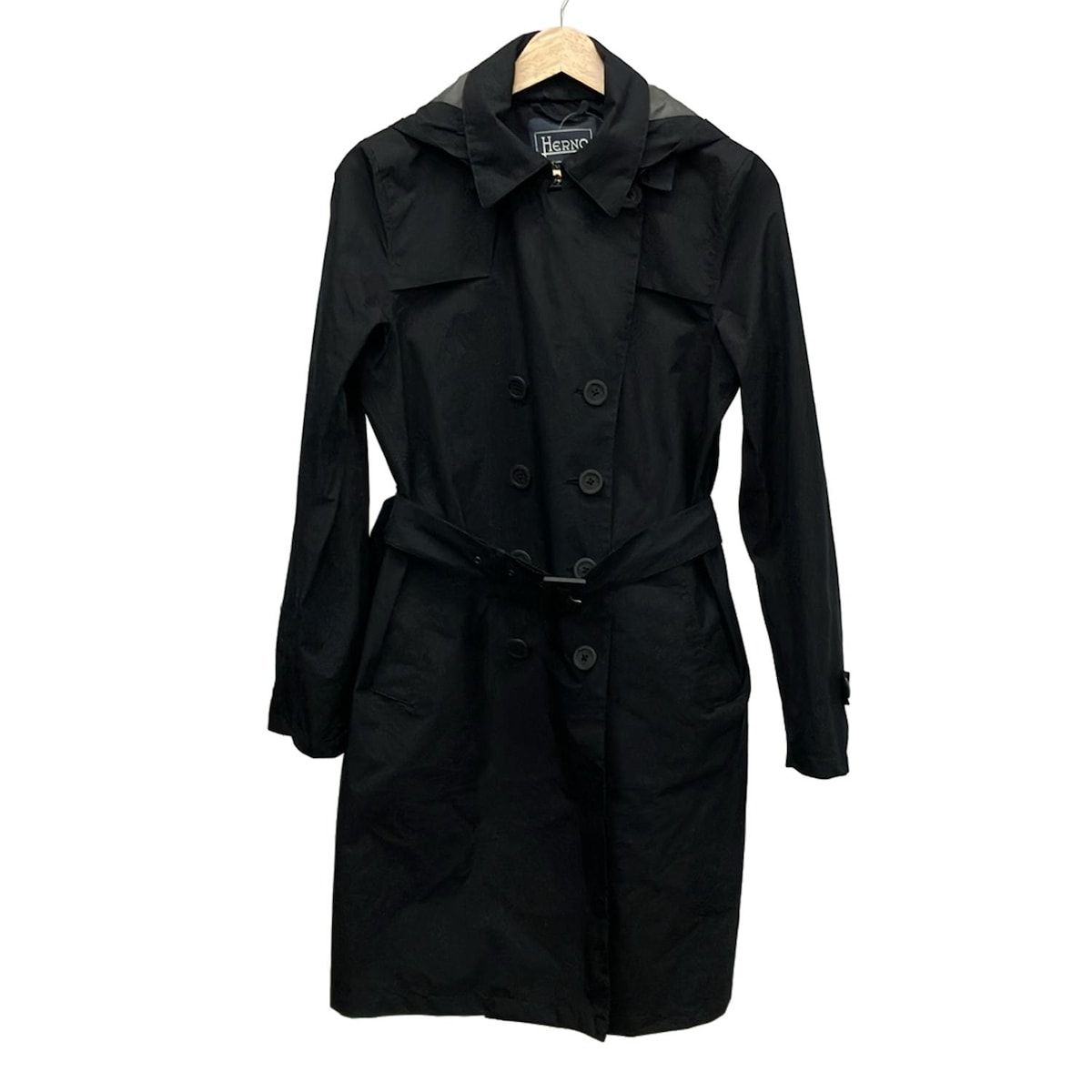 HERNO(ヘルノ) トレンチコート サイズ42 M レディース - 黒 長袖