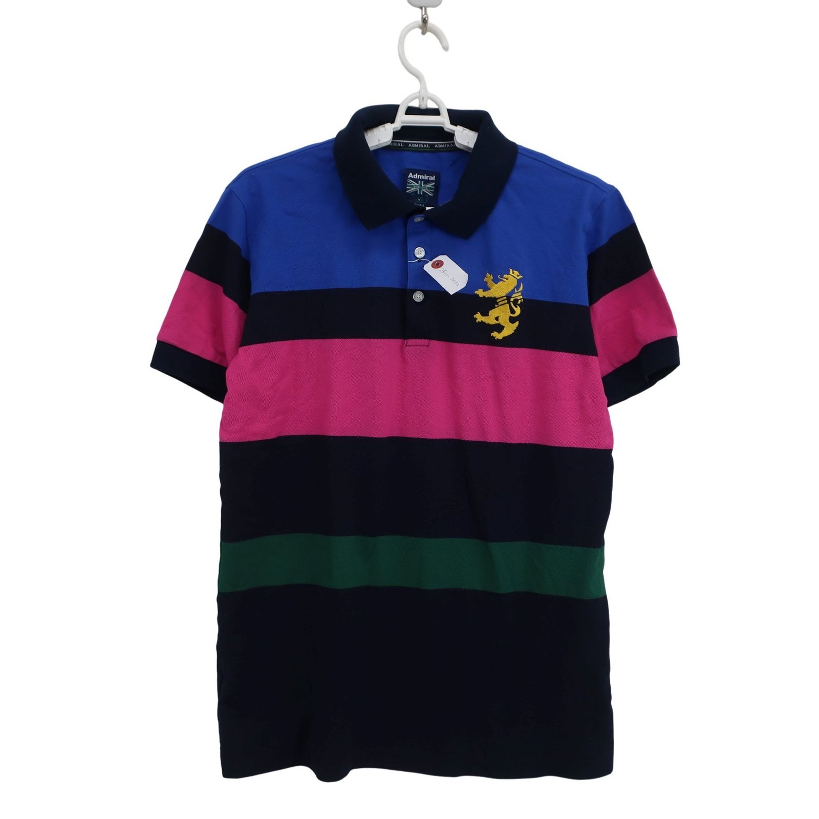 美品】Admiral(アドミラル) ポロシャツ ネイビーカラフルボーダー