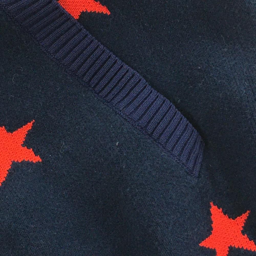 美品】パーリーゲイツ ニットジップパーカー ネイビー×レッド ボーダー