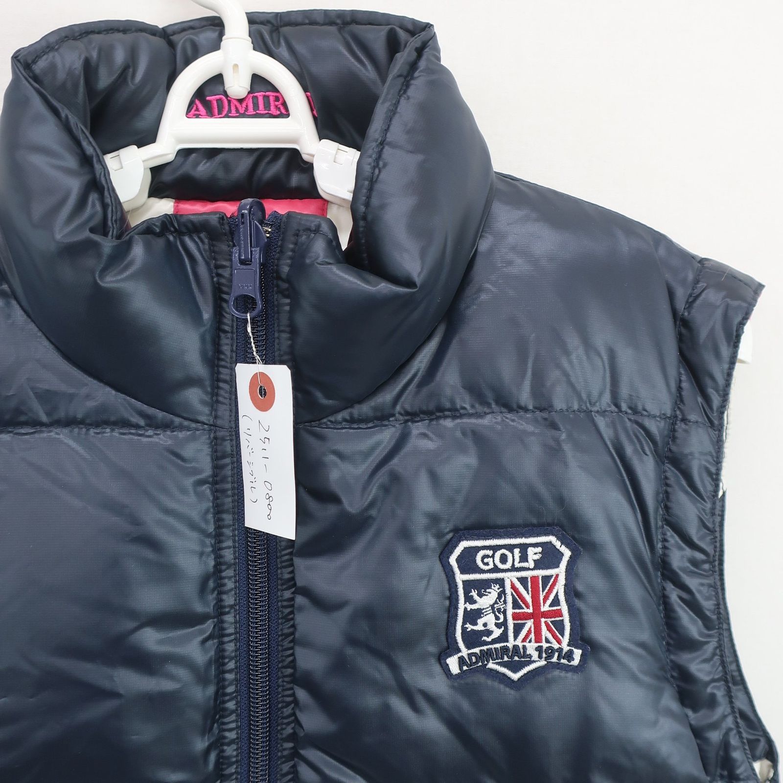 美品】Admiral(アドミラル) リバーシブルダウンベスト ネイビー