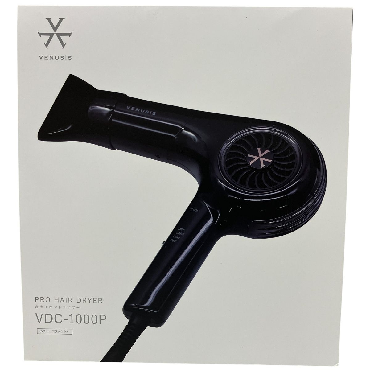 VENUSiS VDC-1000 P 遠赤イオン ドライヤー ブラック 家電