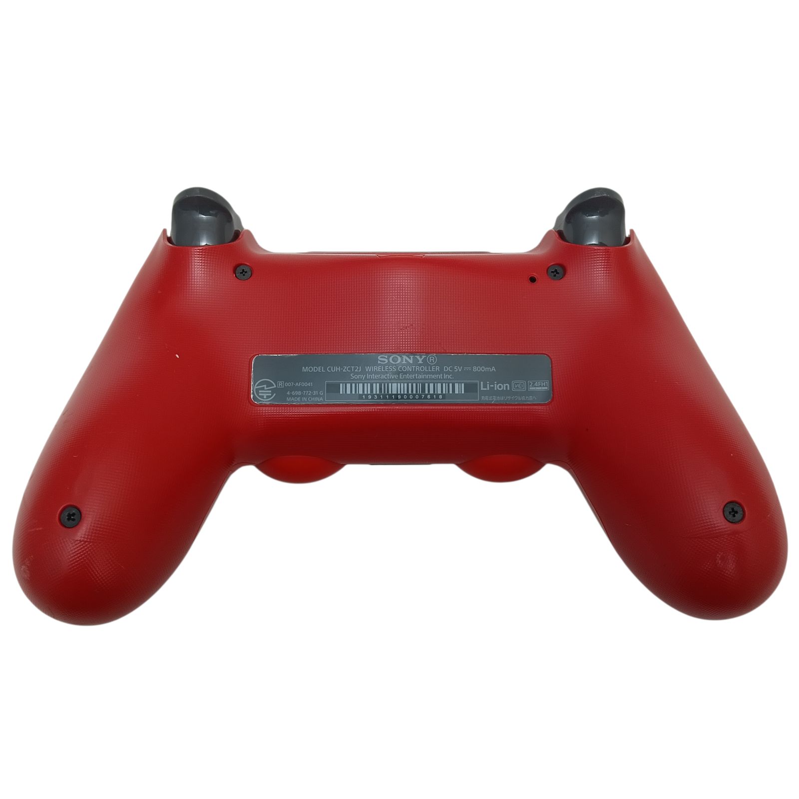 PS4 純正コントローラー DualShock4 整備済・完動品 レッド 後期型CUH