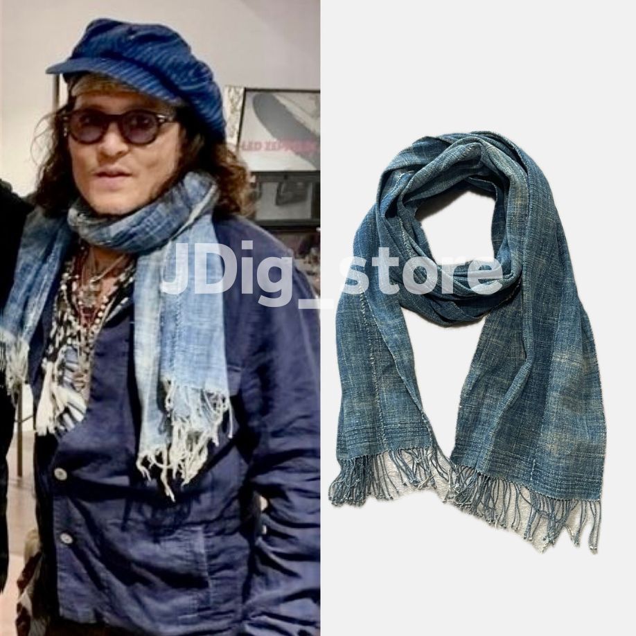 ジョニーデップ着用 インディゴストール