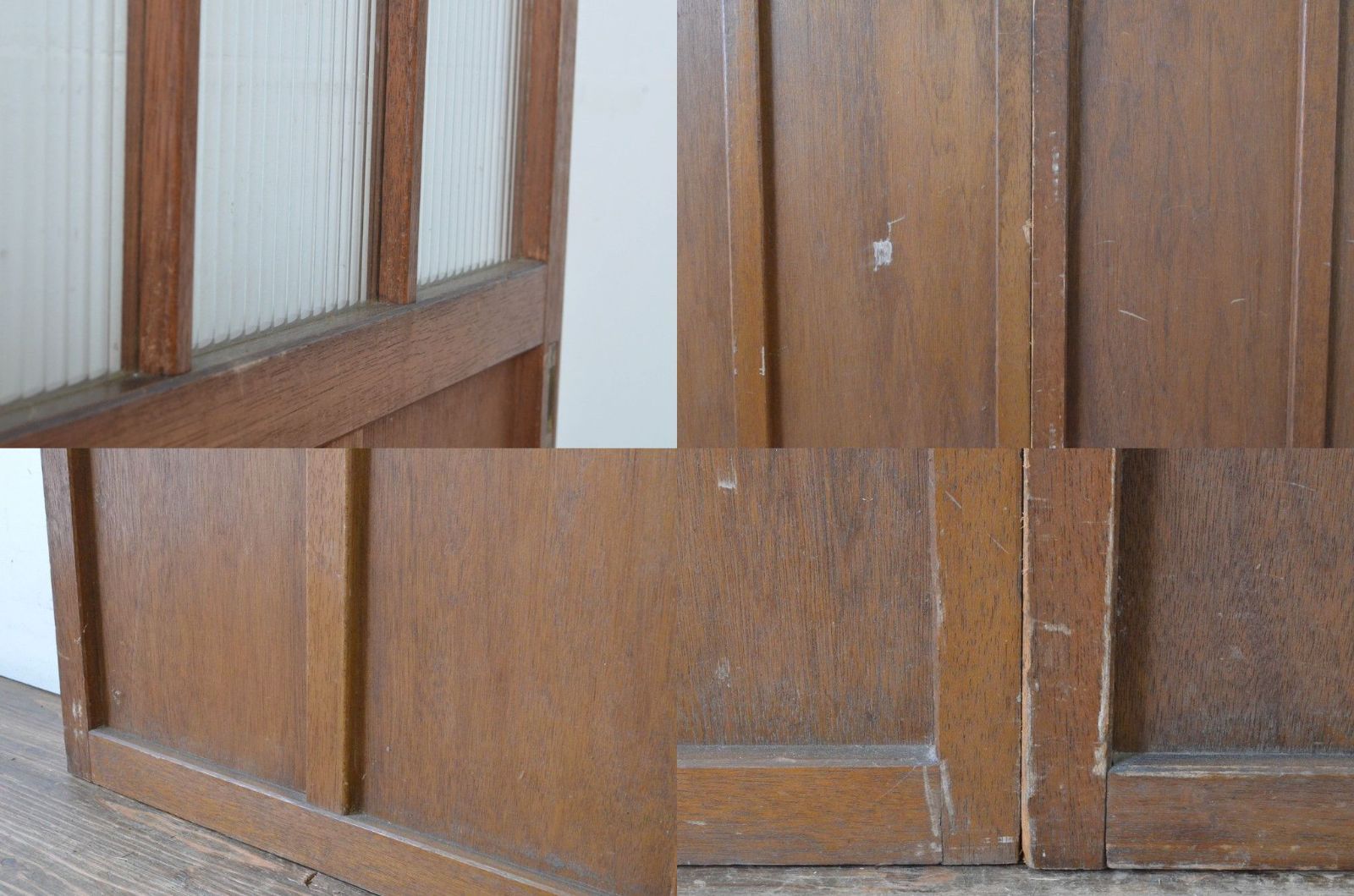  現状販売 引き戸 セット レトロ建具 モールガラス入り ガラス戸 4～7営業日前後で発送 修理加工希望の方3ヶ月程で発送 R 065060 ドア 扉 板戸 障子 住宅設備