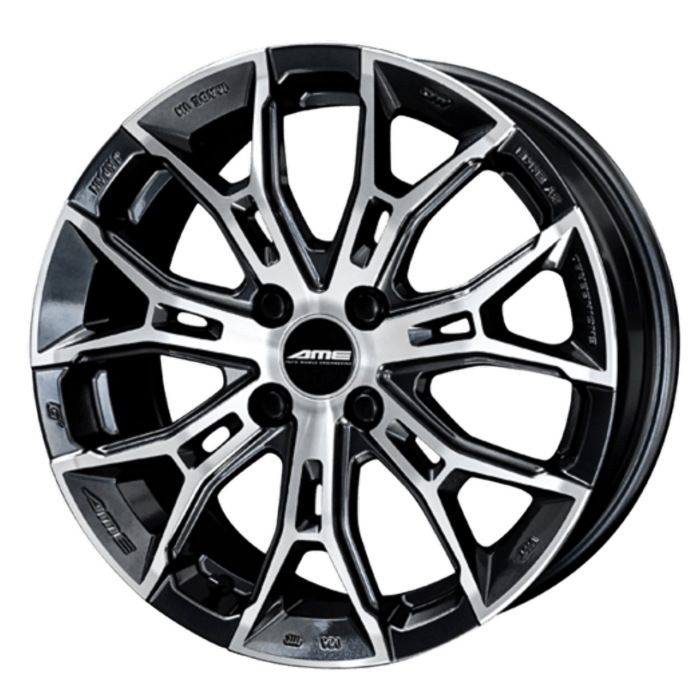 ホイール4本セット 17インチ 7 J 45 4 H 100 GALERNA FINURA ブルーガンメタリックポリッシュ