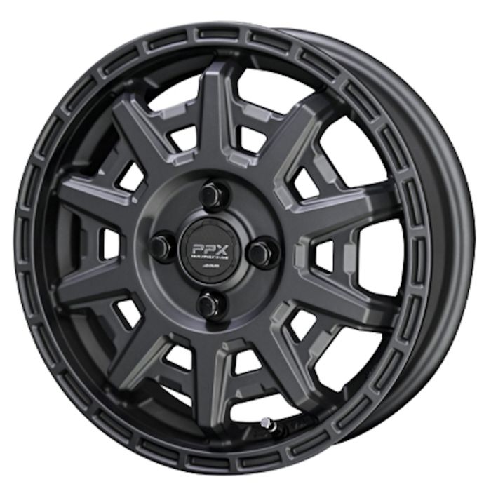 ホイール4本セット 14インチ 4.5J+48 4H-100 PPX D10X マットダーク