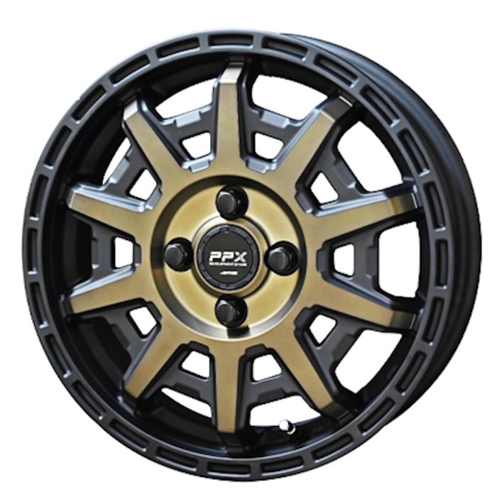 ホイール4本セット 12インチ 3 5 B 45 4 H 100 PPX D 10 X ブラックポリッシュ マットブロンズクリア