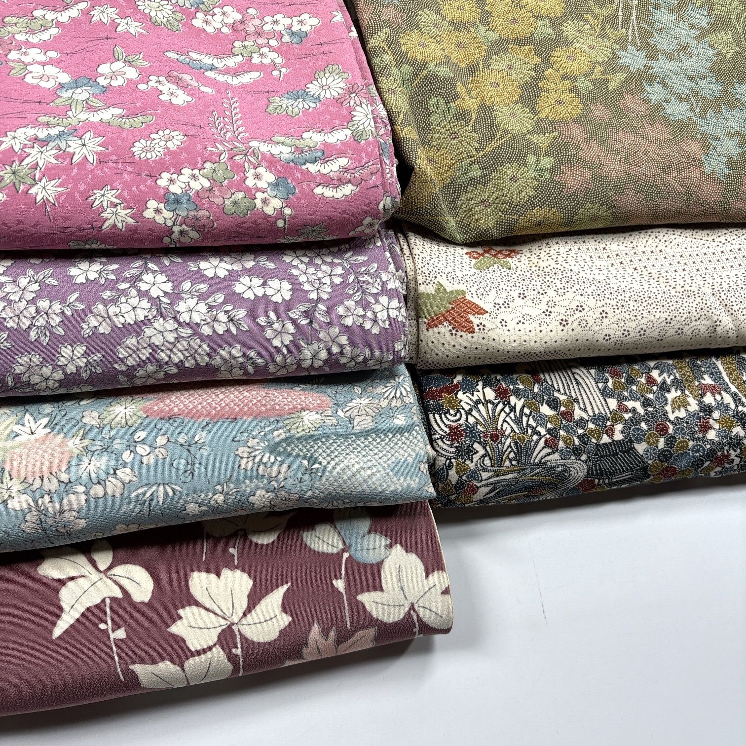 小紋 7枚 正絹 着物まとめ売り 同梱購入歓迎 リメイク用 着付け練習用