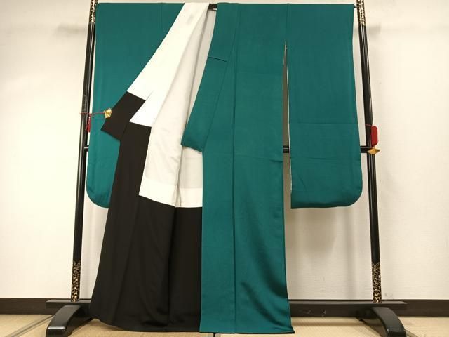 平和屋着物●創業460年・千總　振袖　花緑青色　正絹　逸品　AABE1804fy 平和屋着物○創業460年・千總 振袖 花緑青色 正絹 逸品 AABE1804fy