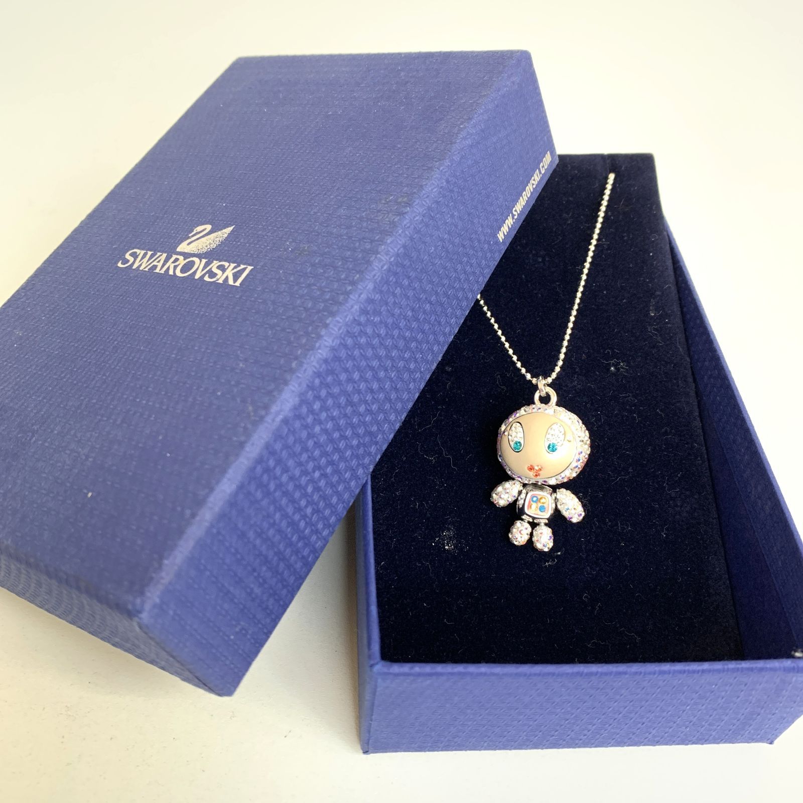Swarovski Erikaロング ネックレス　ペンダント 中古品】SWAROVSKI Erika ペンダント スワロフスキー ロング
