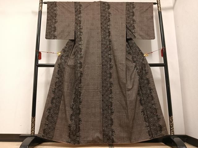 平和屋着物●本場大島紬 一元7マルキ 花間道 正絹 ph