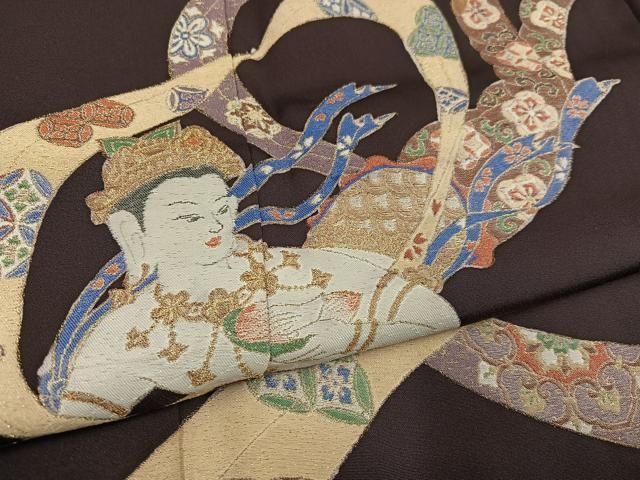 平和屋着物○世界的友禅作家 千地泰弘 色留訪問着 寿光織 天女 高級健