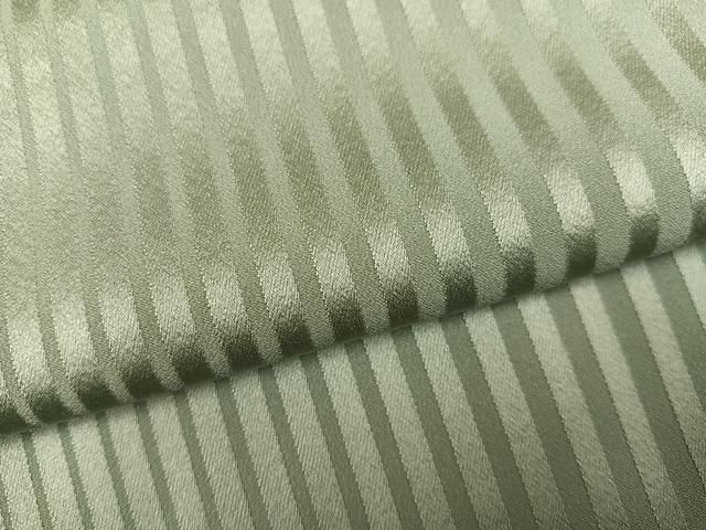  平和屋着物 上質な色無地 縞地紋 山葵色 正絹 ph 色無地 着物