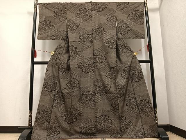 平和屋着物●本場大島紬 カタス9マルキ 吉祥花文 正絹 ph