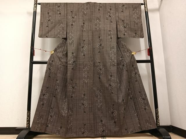 平和屋着物●本場大島紬 一元7マルキ 葡萄間道 正絹 ph