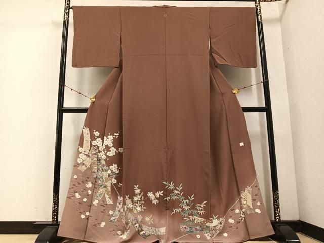 平和屋着物 京の名門 じゅらく謹製 帝王紫 古代帝王紫 色留袖 刺繍 花短冊文 金彩 正絹 ph