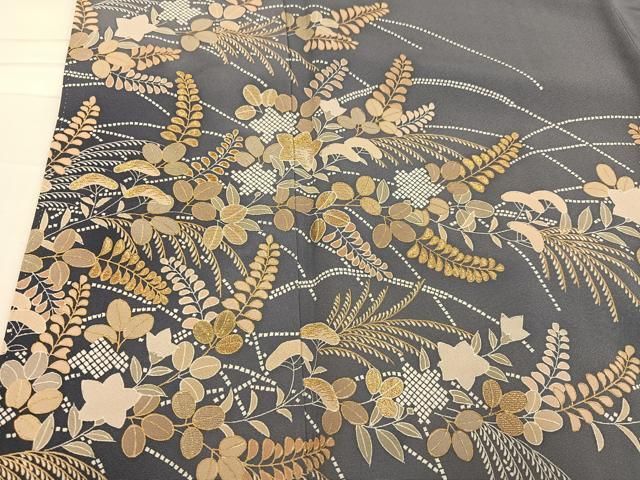 平和屋着物○創業460年・千總 訪問着 友禅 刺繍 草花文 暈し染め 金彩