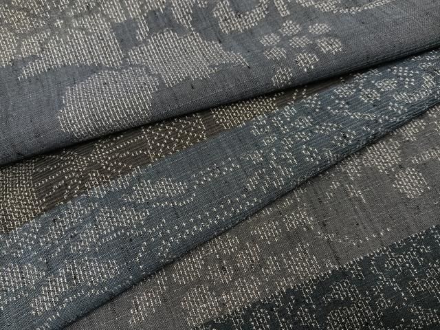 平和屋着物●本真綿結城紬 100亀甲 100柄 花蝶文 さが美扱い 正絹 ph