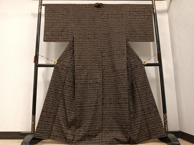 平和屋着物●本場大島紬 一元絣 流水文 正絹 ♥ ph