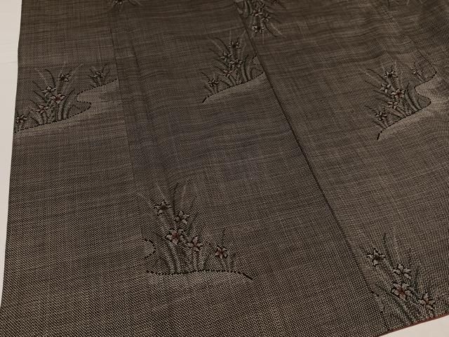  平和屋着物 本場大島紬 一元7マルキ 草花文 正絹 ph 紬 着物