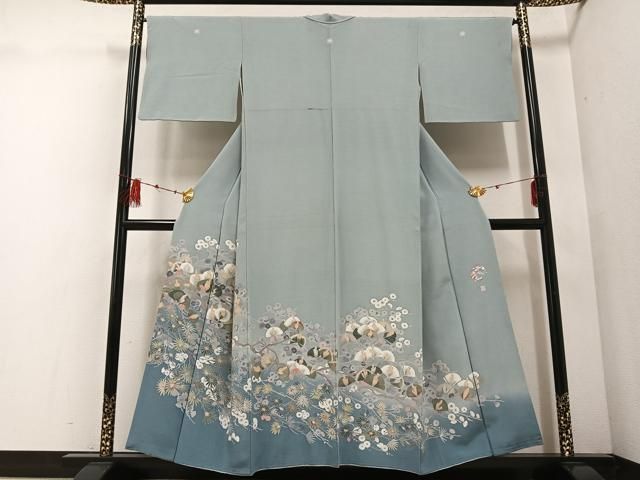 平和屋着物 豪華色留袖 友禅 作家物 草花文 暈し染め 正絹 ph