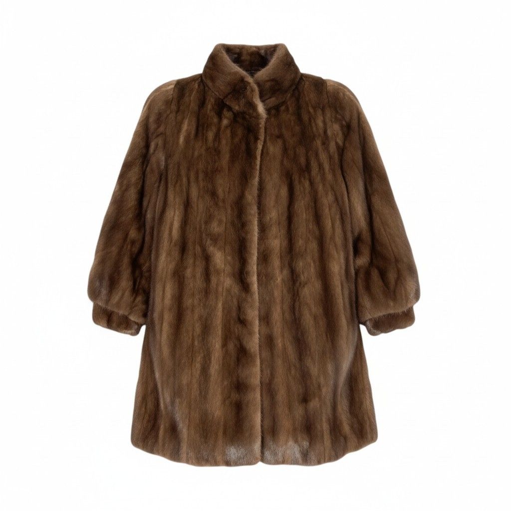 美品☆ 最高級 SAGA MINK ミンクファー ミドル丈コート 美シルエット 美品 最高級毛皮 サガミンク ミドル丈コート リアルファー 15号