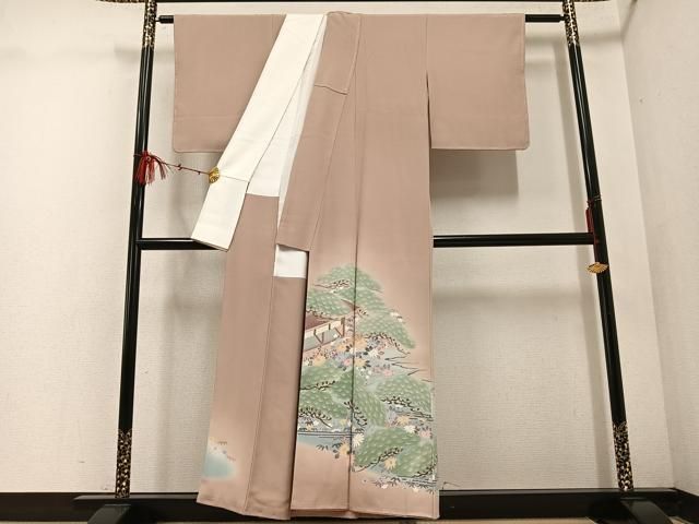 平和屋着物 本加賀友禅作家 白坂幸蔵 色留袖 風景草花文 暈し染め 正絹 ph