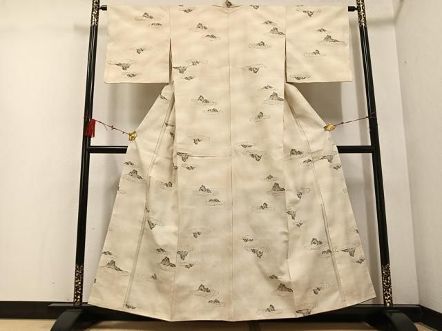 平和屋着物 小千谷紬 枯山水 正絹 ph