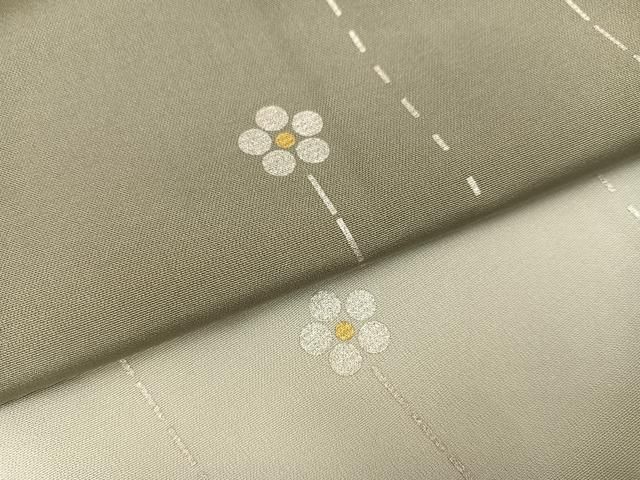 平和屋着物▽上質な小紋　単衣　杢目文　暈し染め　正絹　逸品　AABH2184jh 平和屋着物▽上質な小紋 単衣 型染め 風景花文 鬼しぼ縮緬 やまと誂製