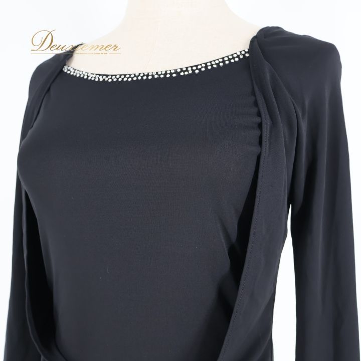 社交ダンス 衣装 トップス ブラウス ブラック系 チャコットロイヤル