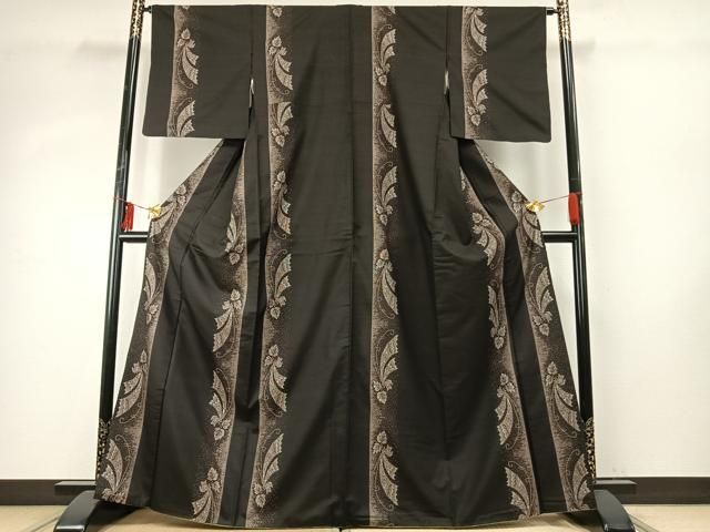 平和屋着物●本場大島紬 カタス9マルキ 葉間道 正絹 fy