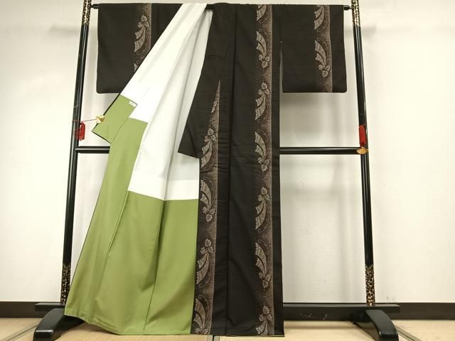  平和屋着物 本場大島紬 カタス9マルキ 葉間道 正絹 fy 紬 着物