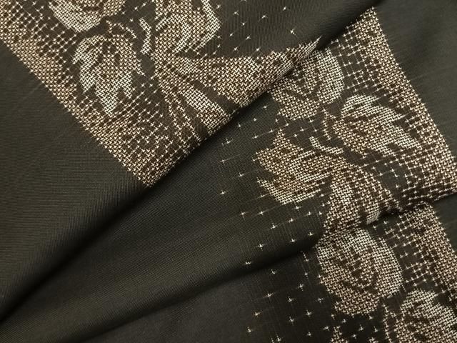 平和屋着物●本場大島紬 カタス9マルキ 葉間道 正絹 fy