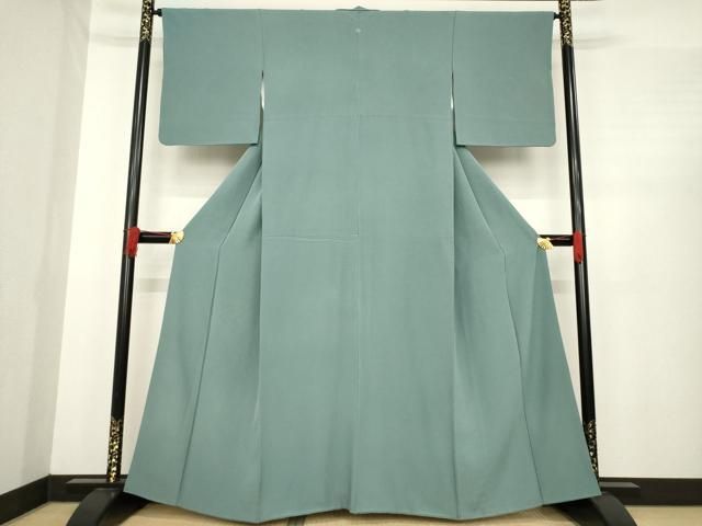 平和屋着物●上質な色無地 青鈍色 正絹 ck